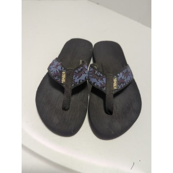 Teva Thong Flip Flop Sandals Black Purple/Blue Women's Size 6 - Picture 1 of 8